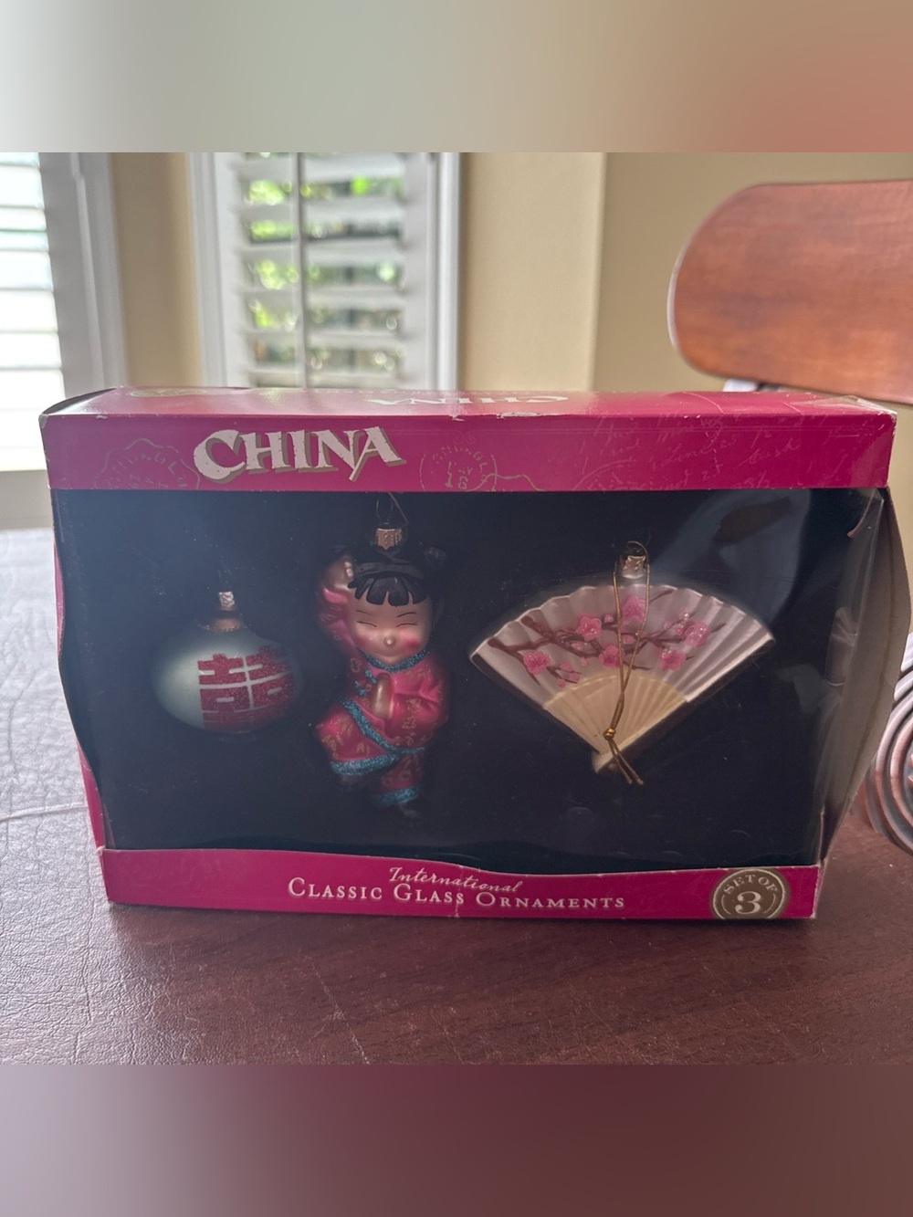 NWT World Market Destination Glass Ornament Collection CHINA Kung Fu Lantern Fan